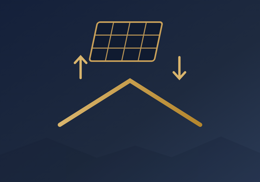 Illustration: solar panel lifted off and reset onto a roofline